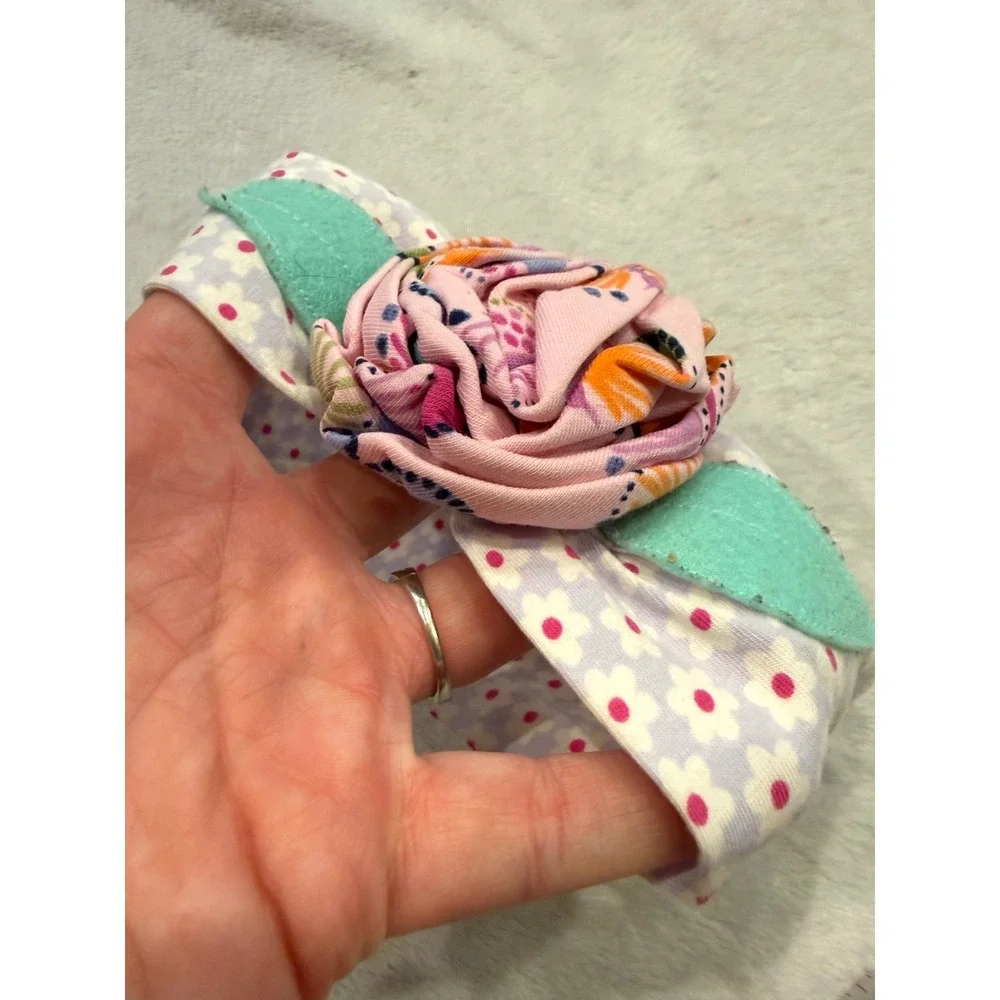 Matilda Jane Girls Lavender Daisy Floral Rosette Stretch Headband 23303A